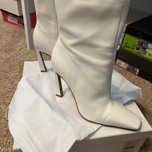 Raye White Half Calf Boots
